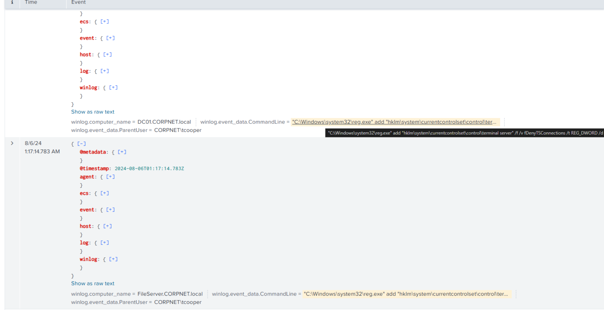 Enable RDP command